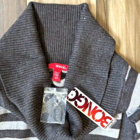 NWT BONGO DOORBUSTER SWEATER Women JUNIOR'S Knit Sweater Stripped Cowl N… - Picture 7 of 8